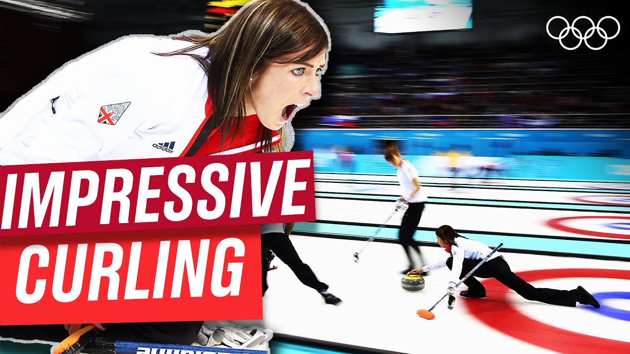 ⁣Insane Curling Shots During the Olympics!