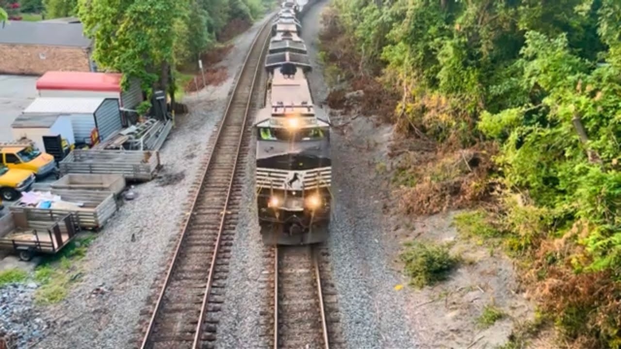 Train from Bridge: Norfolk Southern Train under Murrow Blvd. Bridge Greensboro NC #norfolksouthern