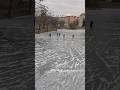 When the River Becomes a Rink⛸️⛸️Wrocław🇵🇱 #iceskatingfun #frozenriver #icerink #wintervibes #travel