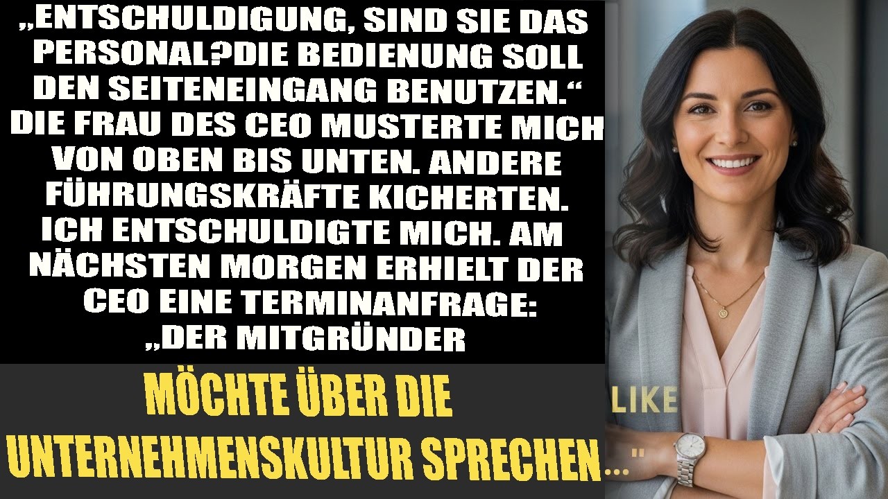 Chefsfrau nennt mich „Dienstmädchen“ auf der Gala – sie weiß nicht: Ich bin stille Teilhaberin.
