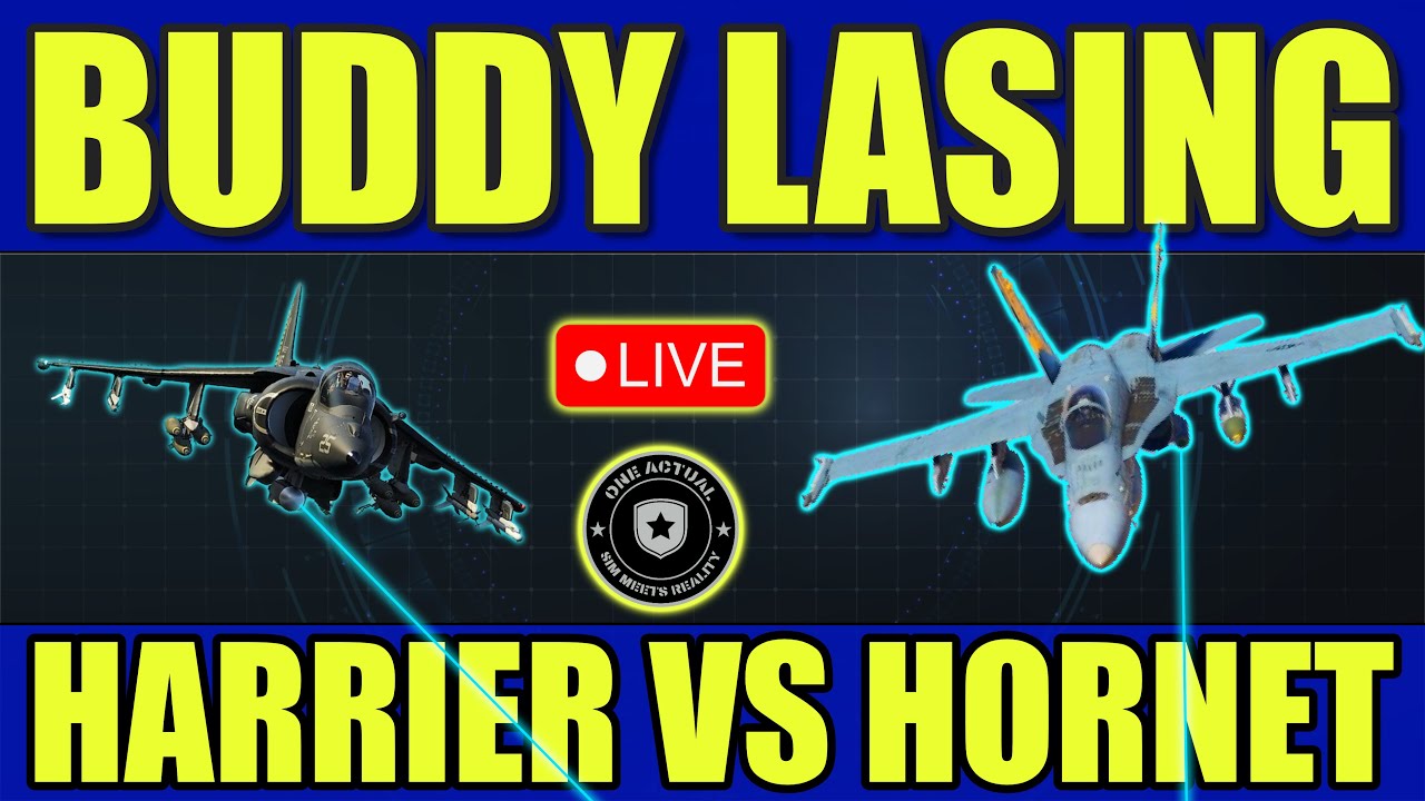 DCS FA-18 vs Harrier Buddy Lasing - YouTube