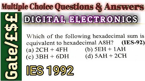 MULTIPLE CHOICE QUESTION ON DIGITAL ELECTRONICS