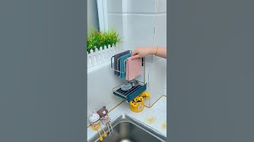 Kệ gác bồn rửa chén có khay hứng nước tiện dụng #giadungtienich #foodie