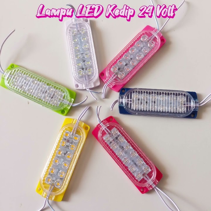 Lampu Led Kedip Strobo 12 Mata Led Ultrasonic 24 Volt