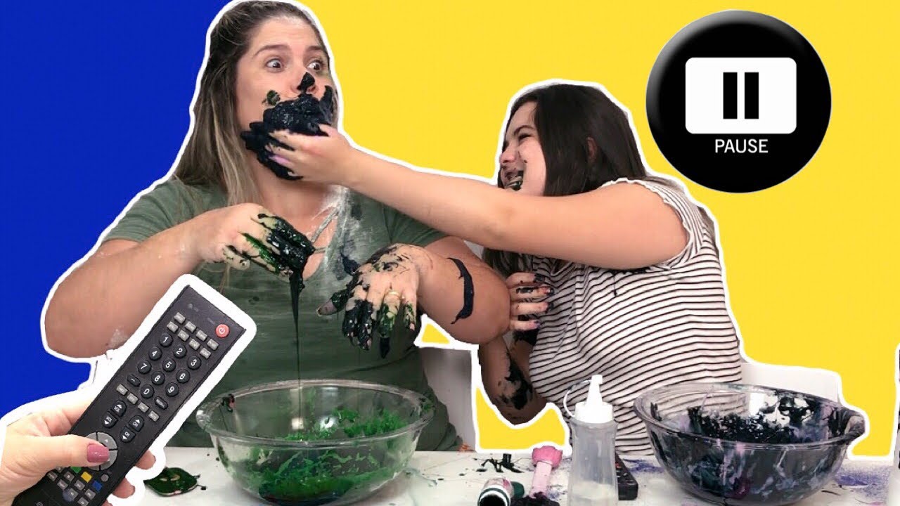 DESAFIO DO PAUSE FAZENDO SLIME - DEU RUIM!