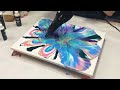 Acrylic pour with a hairdryer swipe and a balloon