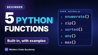 Python Built-in Functions for Beginners: 5 Examples