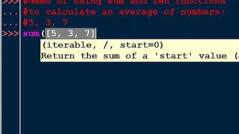 python list: using sum and len functions to calculate average of numbers in python
