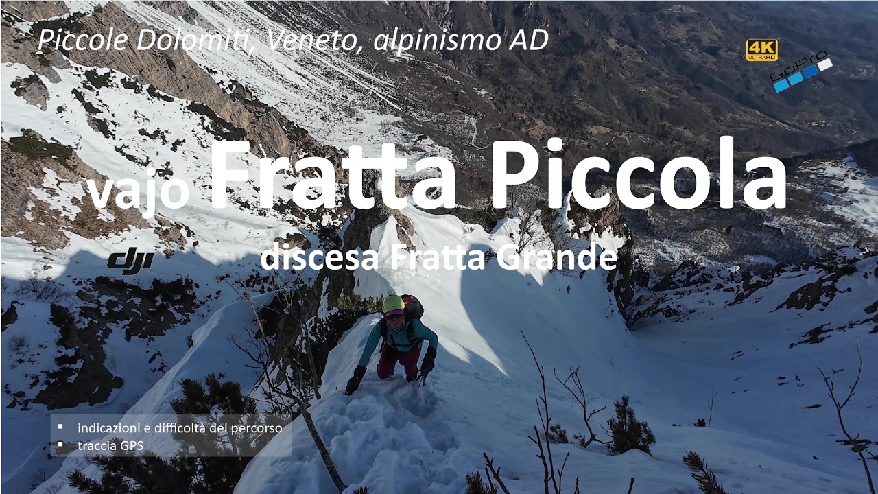 vajo Fratta Piccola, discesa Fratta Grande, Veneto, Piccole Dolomiti (alpinismo AD)