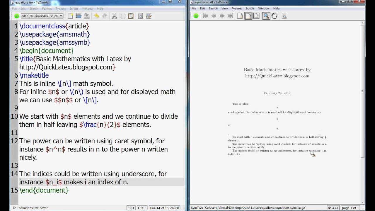 LaTeX Tutorial: How to write basic mathematics in LaTeX