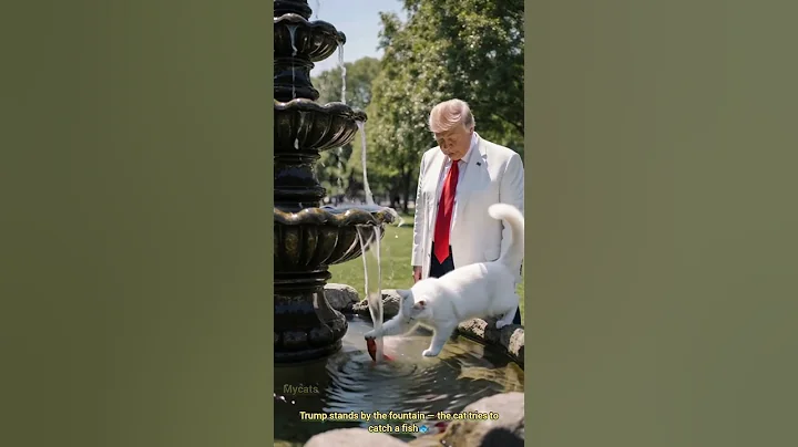 Trump by the Fountain ⛲ Cat’s Hilarious Fish Hunt🐟