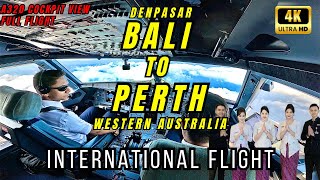 FULL FLIGHT DENPASAR (BALI) TO PERTH (AUSTRALIA)  AIRBUS A320 COCKPIT VIEW || International Flight