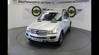 2008 MERCEDES ML420 SPORT CDI 4-MATIC A | Mathewsons Classic Cars | Auction: 29, 30, & 31 July 2026 2008 MERCEDES ML420 SPORT CDI 4-MATIC A | Mathewsons Classic Cars | Auction: 29, 30, & 31 July 2026