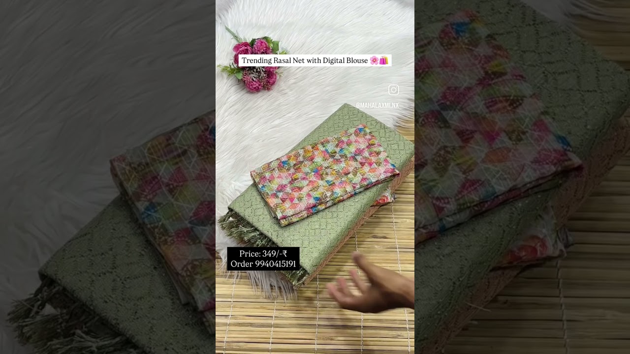 Trending Colourful Rasal Net with Digital Work Blouse Concept Collection 🌸 