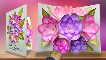 DIY Beautiful Flower Pop up Card - Paper Crafts - Greeting card - Handmade craft
