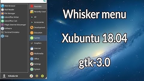 Whisker Menu Theming on Xubuntu 18.04 (xfce4-panel) [2018]
