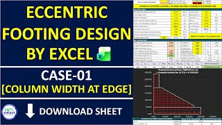 Eccentric Footing Design By Excel | Case-01 Column at the edge with its width screenshot 4