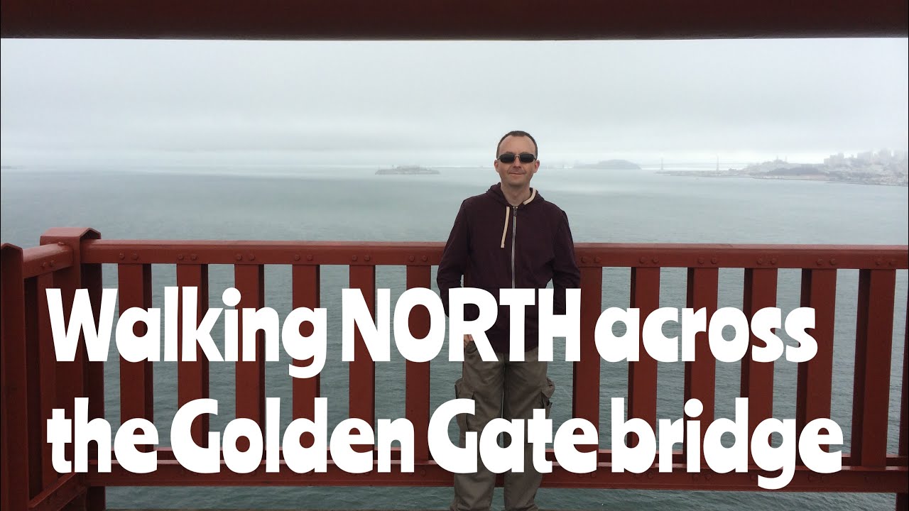 Walking North across the Golden Gate Bridge in San Francisco