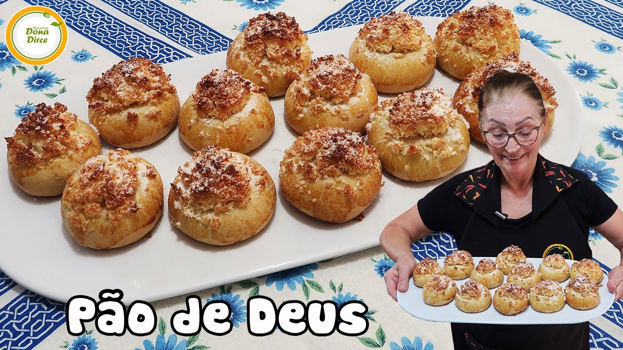 PÃO DE DEUS | PÃO PORTUGUÊS PARA TOMAR CAFÉ | PÃOZINHO DE DEUS | COMO ...