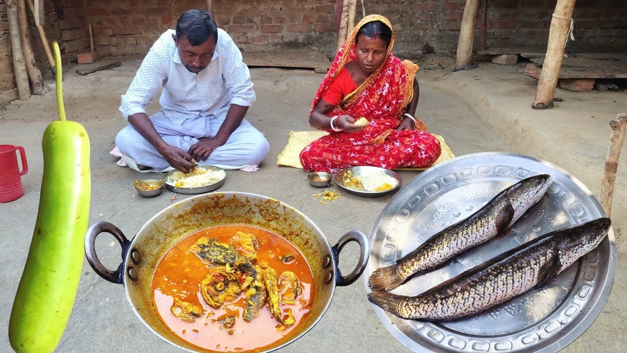 Pond SHOL Fish curry cooking and eating|lau posto recipe in bengali|village style cooking 
