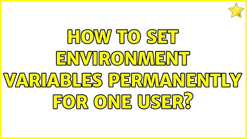 How to set environment variables permanently for one user?