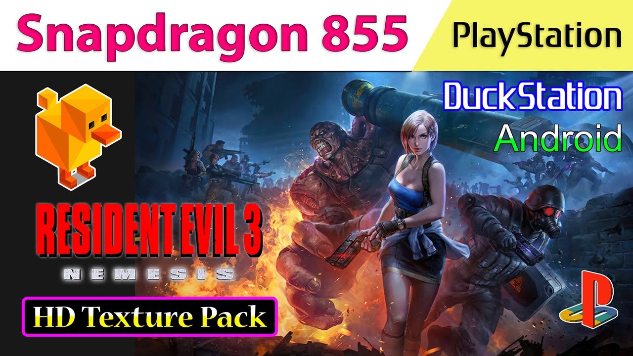 DuckStation Android | Resident Evil 3: Nemesis - HD Texture Pack • 5x Native - Snapdragon 855