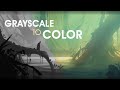 GREYSCALE Concept Art To COLOR Process | Digital Painting Tutorial | Landscape Environment Design