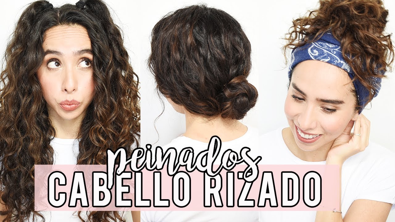 3 PEINADOS PARA CABELLO RIZADO/ONDULADO SÚPER FÁCILES - YouTube