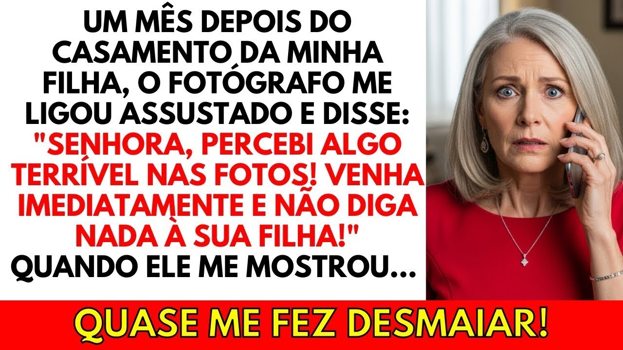 O fotógrafo do casamento da minha filha me ligou assustado   Tem algo terrível nas fotos, veja!