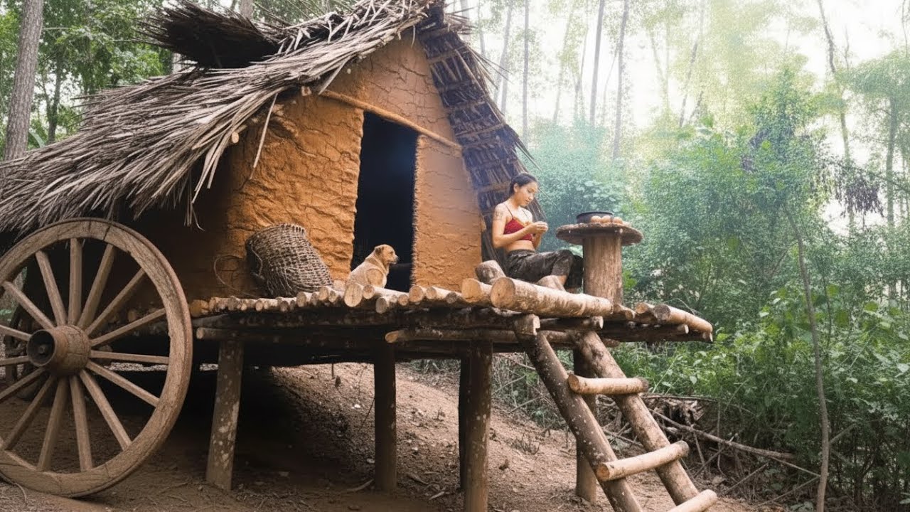 TIMELAPSE 180 Days Solo Survival: Building and Living Alone in the Jungle