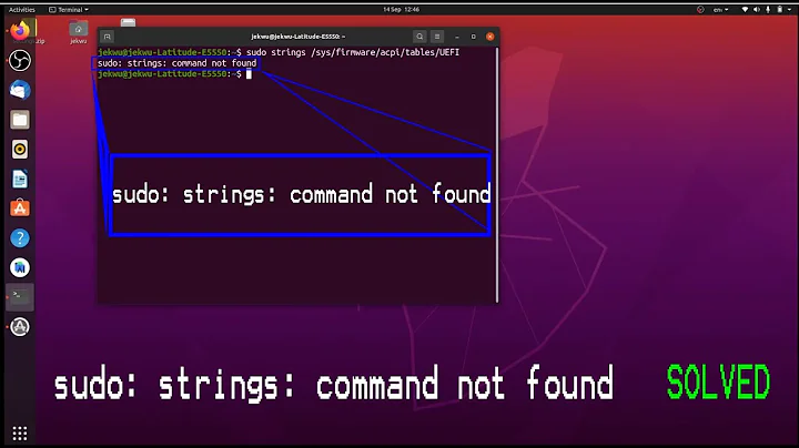 sudo: strings: command not found  (solved)