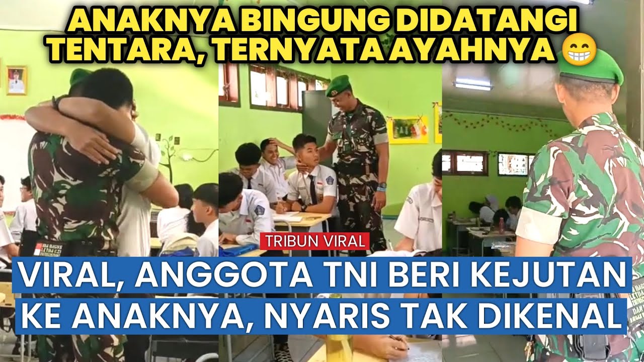 Momen Haru! Anak Hampir Tak Mengenali Ayahnya, Prajurit TNI Pulang Tugas dari Perbatasan