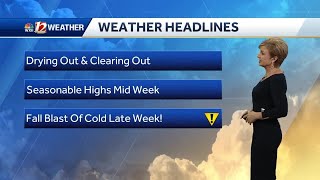WATCH: Sun returns, cool blast late week