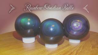 Rainbow Obsidian Crystal Balls - Satin Crystals Stone Shop