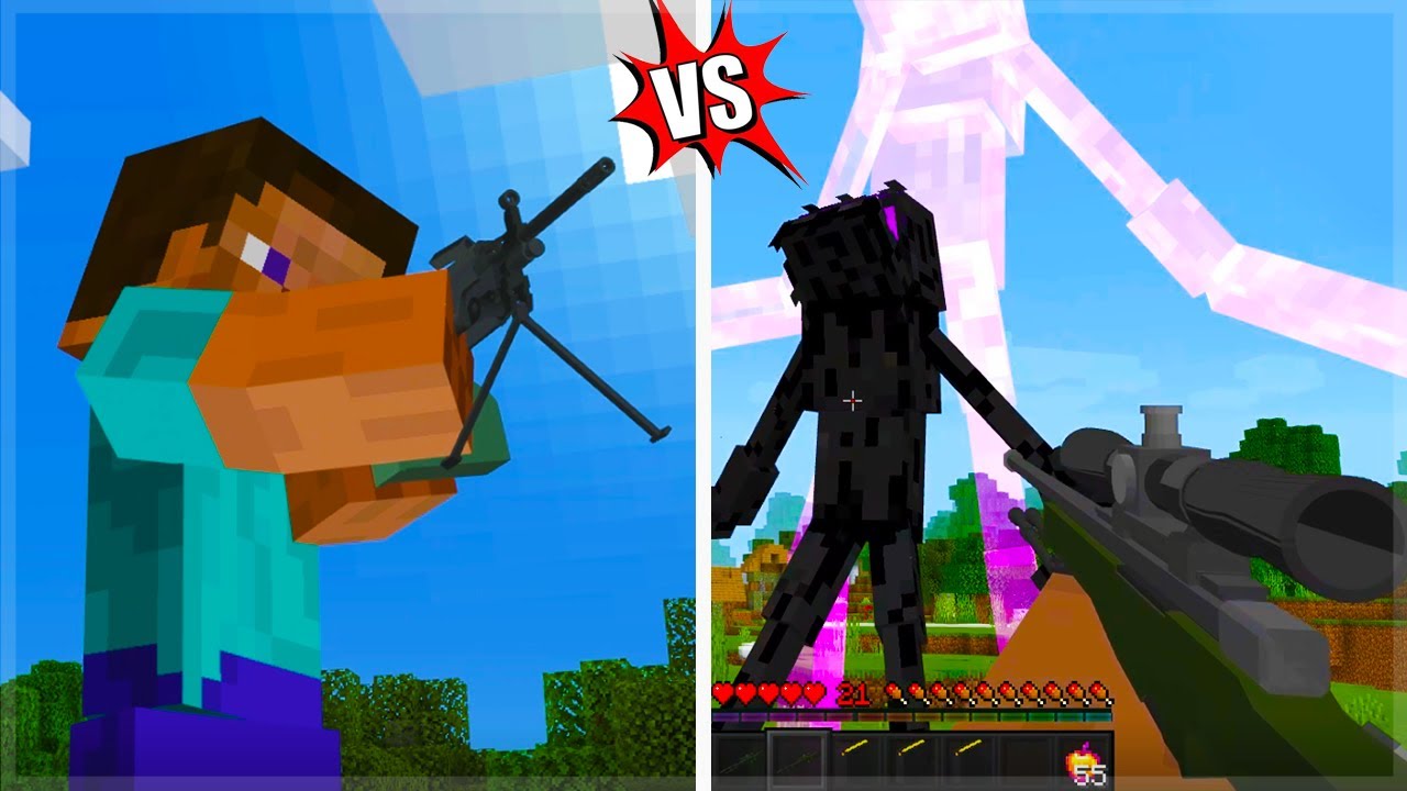 Minecraft PE Guns Vs Mutant Mobs mod - YouTube