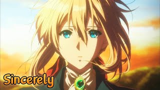 『Lyrics AMV』 Violet Evergarden OP Full 【 Sincerely  - TRUE 】 @EruLyrics