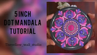 5 inch Dot Mandala Tutorial|Dot Mandala|Brush strokes pattern|30 days of mandala magic #mandala #art