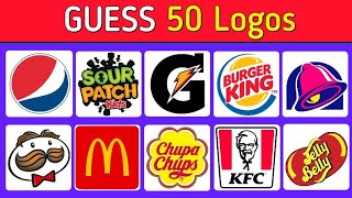 Guess 50 Logos in 3 seconds || Food And Drink Edition 🍔🍎🧃