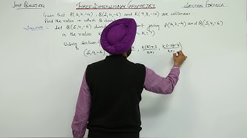 MUST SEE ICSE CLASS 11 MATH l Three Dimensional Geometry l Important Question Section Formula l L30