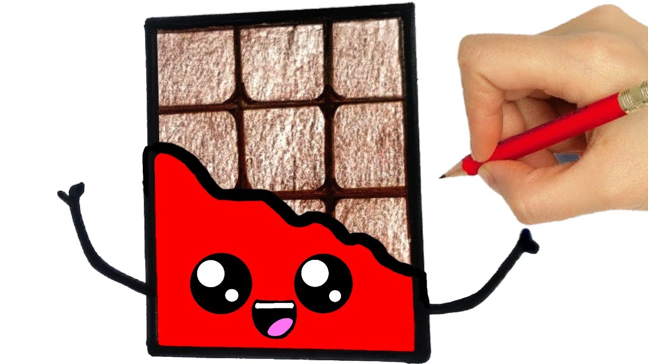 COMO DESENHAR UMA BARRA DE CHOCOLATE KAWAII 