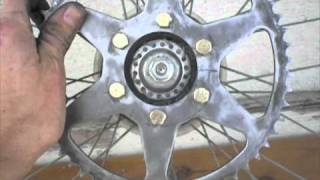 how to put a motorcycle sprocket on a bicycle rim