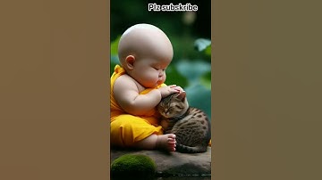 Thumbnail of little monk so cute trending, #tiktokviral #ytviral #littlemonk #love #cutemonk #cute #baby