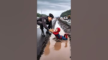 Police help Spider-Man stuck in mud #avengers #sirenheadhulk #spiderman #shorts