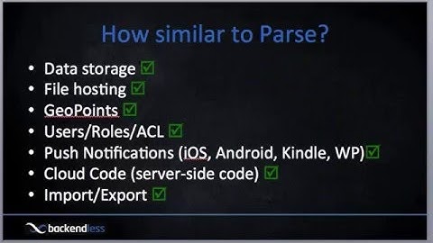 Migration from Parse to Backendless