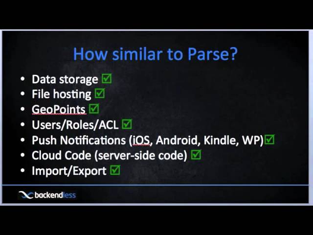 Migration from Parse to Backendless