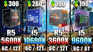 Ryzen 5 5600X vs Core i5 10600K vs Ryzen 5 3600X vs Core i5 9600K | PC Gameplay Tested