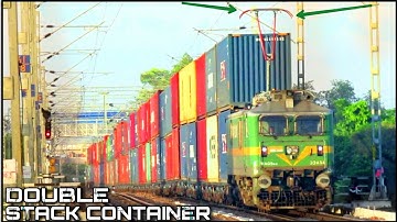 CRAZY ACCELERATION BY WAG-9 WITH DOUBLE STACK CONTAINER || HIGH RISE PANTOGRAPH WITH DOUBLE STACK IR