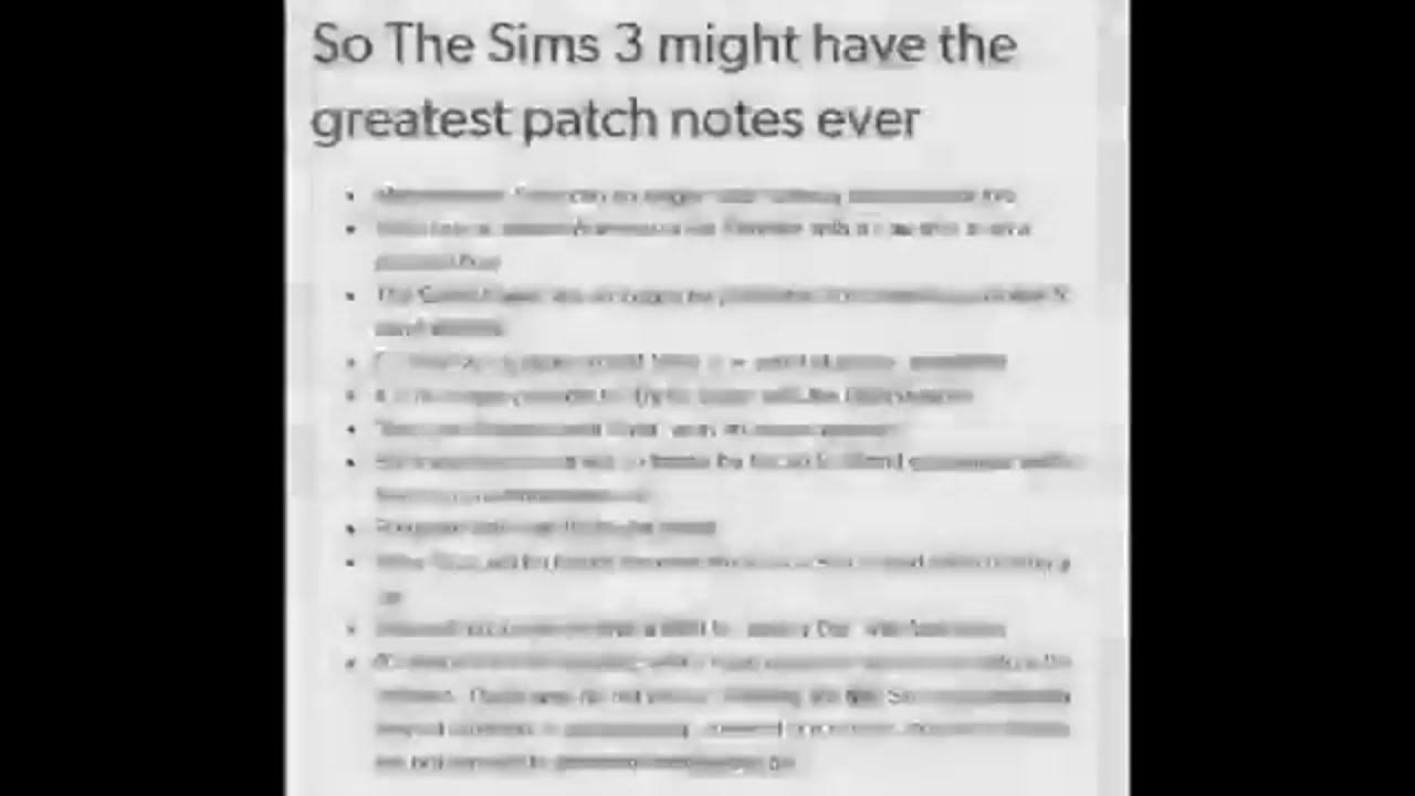The Jerma985 Sims Patch Notes YouTube