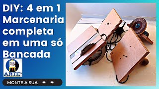 DIY: Como fazer bancada com 4 em 1 maquinas / Serra Circular / Tico Tico / Lixadeira / Tupía.