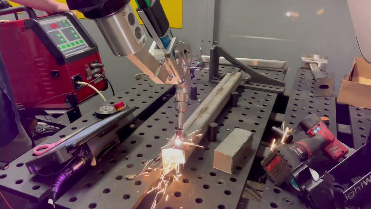 IPG LightWELD Fusion welding at 141 IPM on .080 steel with Fanuc CRX w